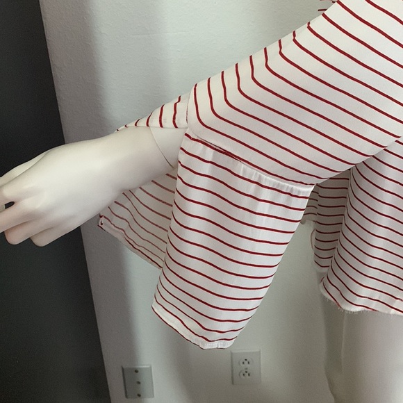 FAITHFULL *Dream* off shoulder tunic top in red  Muse stripe 6 - Picture 7 of 14